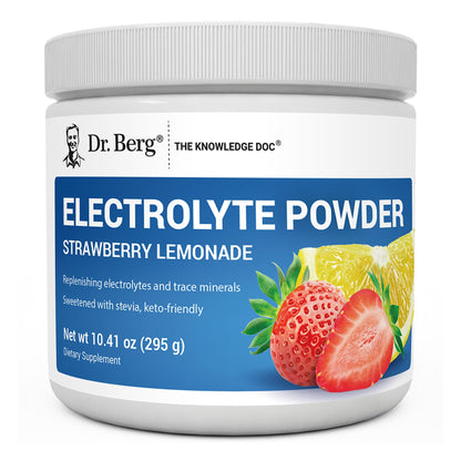 Dr. Berg Zero Sugar Hydration Keto Electrolyte Powder - Enhanced w/ 1000 mg of Potassium & Real Pink Himalayan Salt (NOT Table Salt) - Strawberry Lemonade Hydration Drink Supplement - 50 Servings - Maple Wellness Supplements