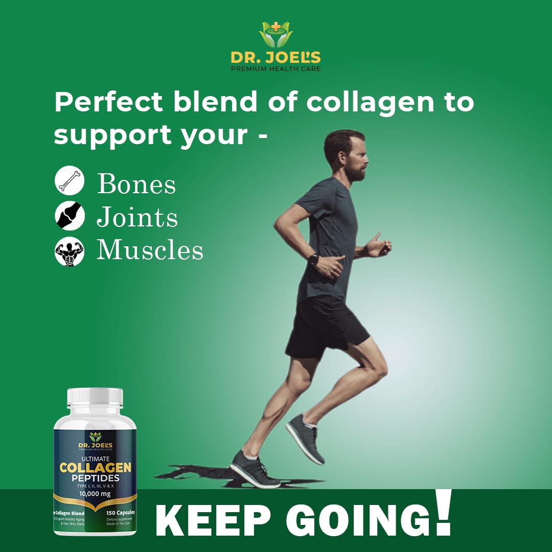 Dr. JOEL'S Multi Collagen Complex for Women and Men - Collagen Peptides Capsules with Biotin - Ultimate Collagen Pills 150 - Type I, II, III, V & X - Made in The USA - Maple Wellness Supplements