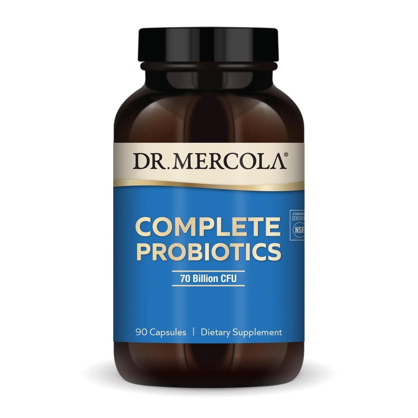 Dr. Mercola Complete Probiotics - 70 Billion CFU - Supports Immune, Digestive & Gut Health - Features 10 Strains - Shelf Stable - GMO-Free, Gluten-Free & Soy-Free - 90 Capsules (90 Servings) - Maple Wellness Supplements