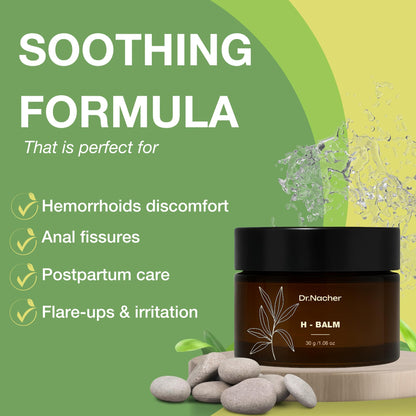 Dr. Nacher H-Balm. Rectal Natural Balm for Fissure, Hem Related discomfort. with Sophora & 12 Herbal Extracts. Soothes Irritation. Fast-Acting. Safe for Sensitive Areas and Postnatal. for Men & Women - Maple Wellness Supplements