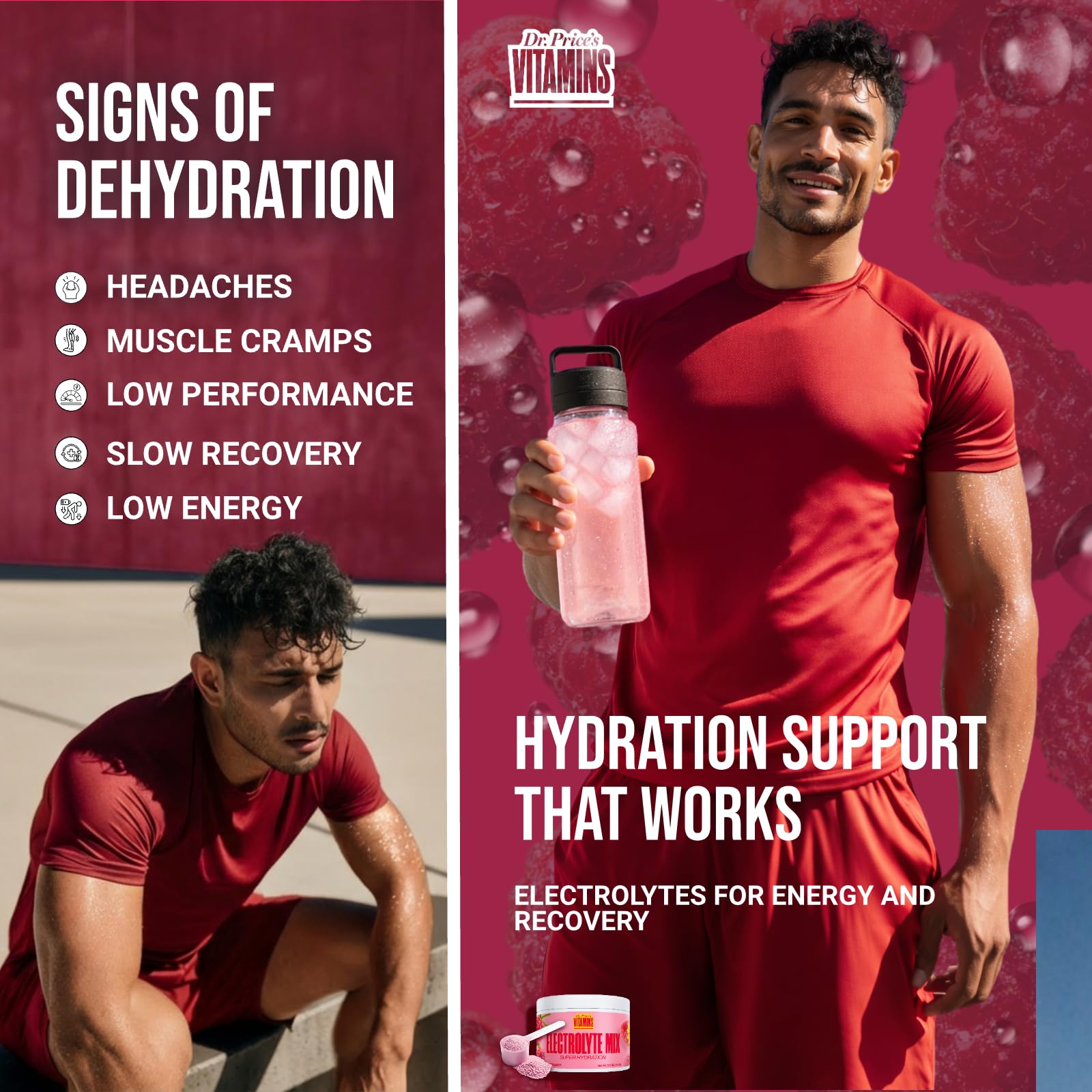 Dr. Price’s Electrolytes Powder Bulk – Raspberry, 90 Servings | Sugar Free Hydration Drink Mix with 72+ Trace Minerals, Manganese | Keto Electrolytes - Maple Wellness Supplements