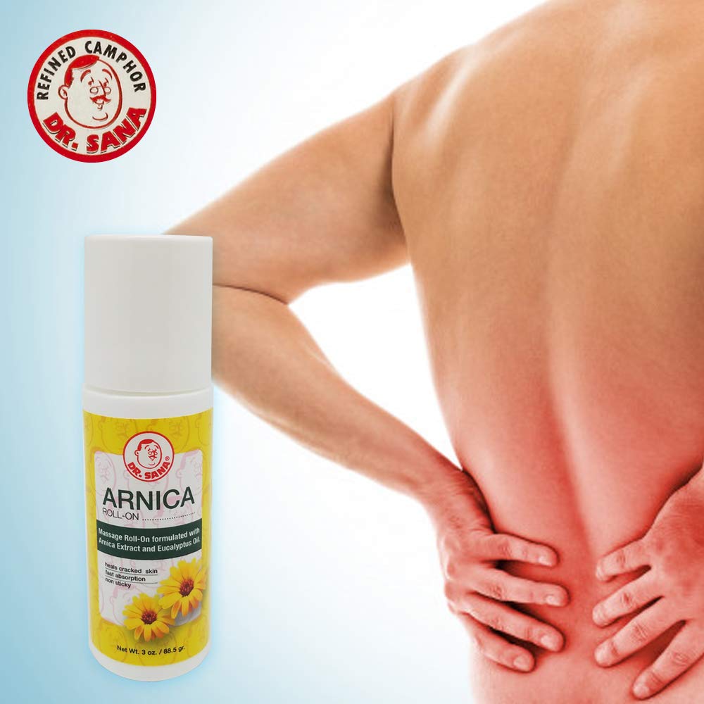 Dr Sana Arnica Roll-On. Topical Analgesic and Moisturizer. Soothes Dry and Cracked Skin. 3 oz. Pack of 3 - Maple Wellness Supplements