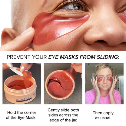 DRMTLGY Brightening Eye Masks – Biodegradable Hydrogel Under Eye Patches with Caffeine, Peptides, Hyaluronic Acid & Niacinamide - Maple Wellness Supplements