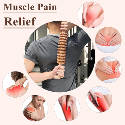 Dukucr 3Pcs Wood Therapy Massage Tools Lymphatic Drainage Massager Wooden Massager Body Sculpting Tools for Maderoterapia,Anti-Cellulite,Pain Relief(3-in-1 Massager) - Maple Wellness Supplements