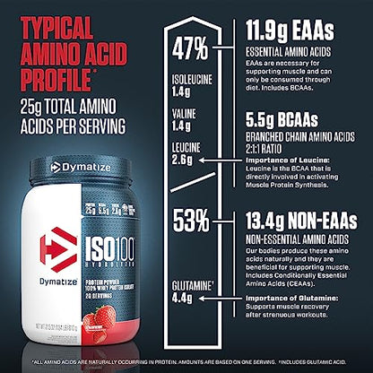 Dymatize ISO100 Hydrolyzed Protein Powder, 100% Whey Isolate Protein, 25g of Protein - Maple Wellness Supplements