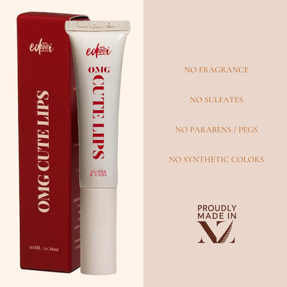edandi ed&i OMG Cute Lips – Lip Gloss for Women with Shea Butter for Hydration, Light Shimmer, Lip Tinted High Shine Finish, Long Lasting Lip Gloss in Red Vanilla Frosting, Lightweight & Non-sticky - Maple Wellness Supplements
