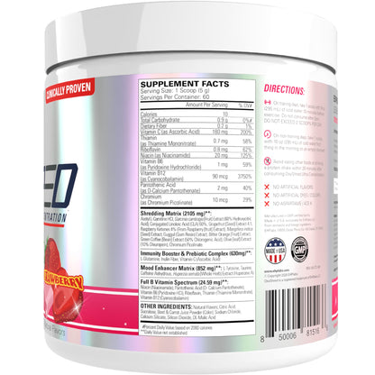 EHP Labs OxyShred Pre Workout Powder - Preworkout Powder with L Glutamine & Acetyl L Carnitine, Energy Boost Drink - Cosmic Blast, 60 Servings - Maple Wellness Supplements