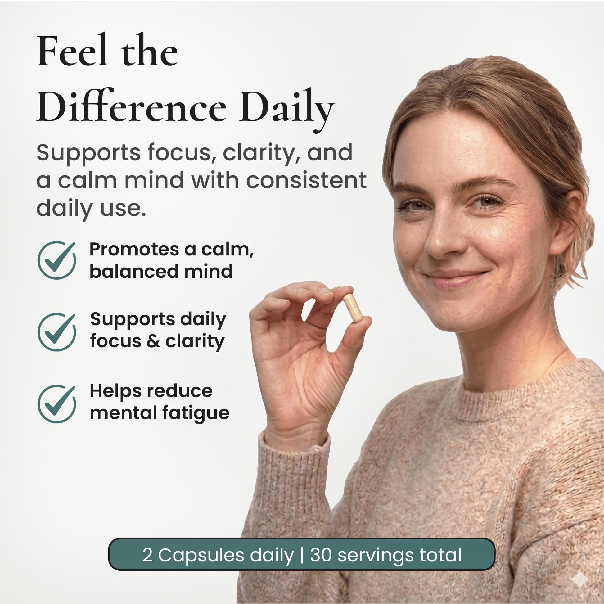 ELEVITA WELLNESS Focus Supplement (Made in Italy) | Premium Blend with L-Theanine, Lion's Mane & B Vitamins, Saffron and Vitamin D | Focus & Cognitive Support for Men & Women - Maple Wellness Supplements