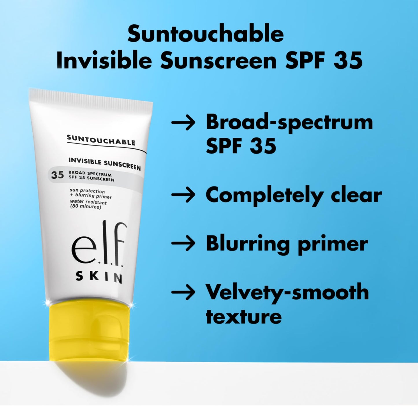 e.l.f. SKIN Suntouchable Invisible SPF 35, Lightweight, Gel-based Sunscreen For A Smooth Complexion, Doubles As A Makeup Primer - Maple Wellness Supplements