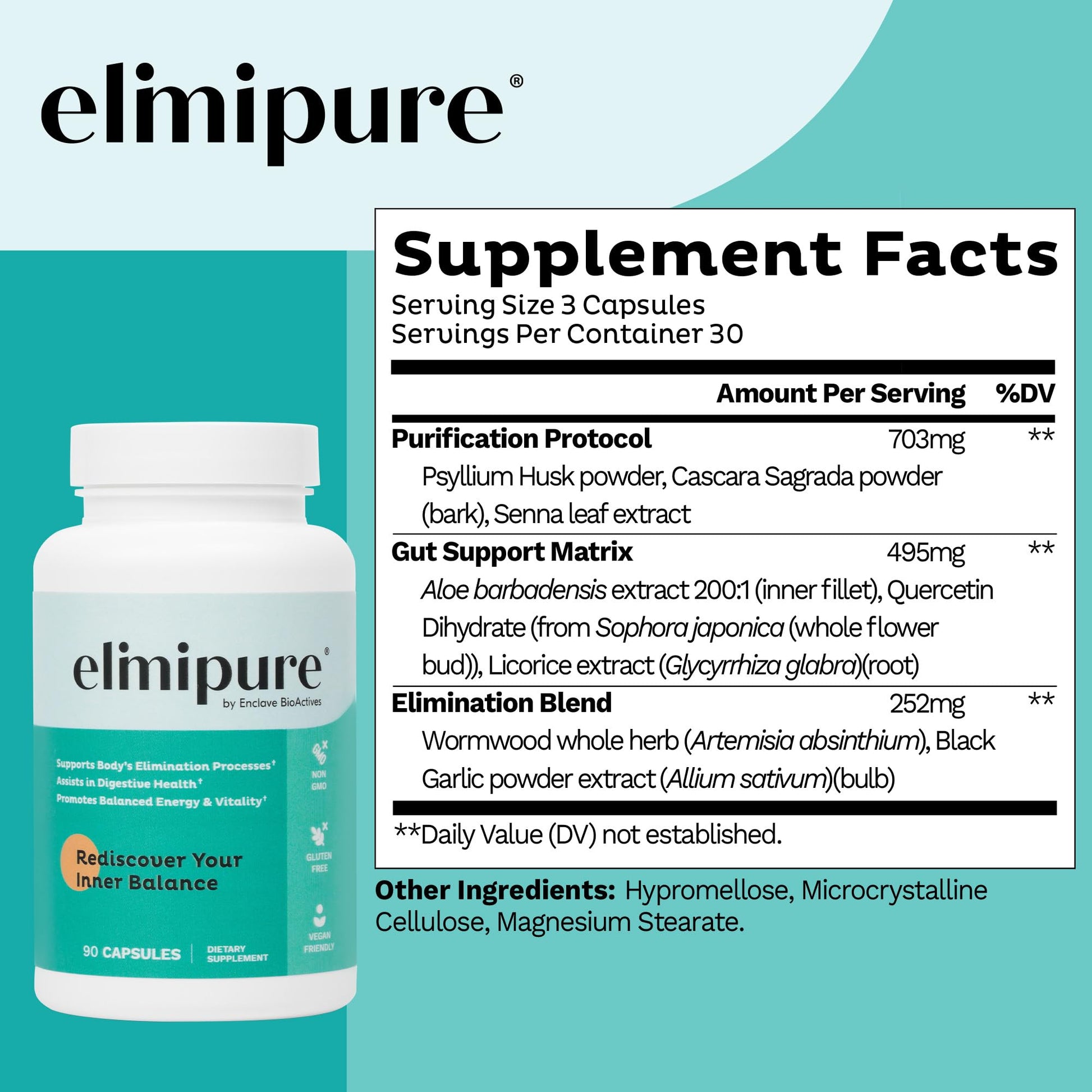 Elimipure Gut Cleanse & Restore Supplement: Natural & Effective Detox Cleanse Capsules | Fortify Your Microbiome | Effortless Morning Stools | Restore Your Gut from the Inside Out - Maple Wellness Supplements
