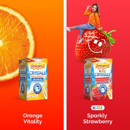 Emergen-C Kidz Crystals, On-the-Go Emergen-C Immune Support Supplement with Vitamin C, B Vitamins, Zinc and Manganese - Maple Wellness Supplements