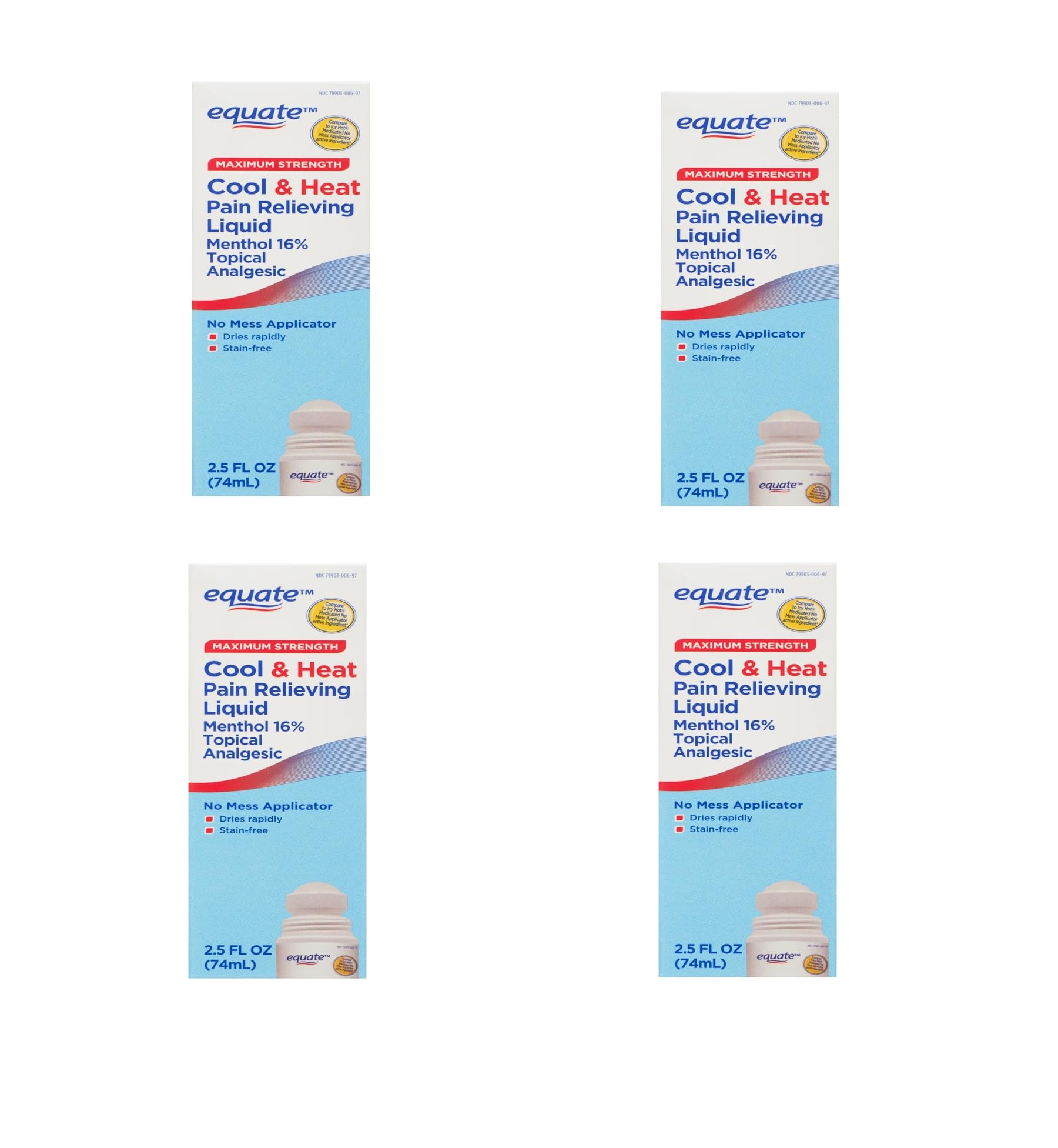 Equate Maximum Strength Cool & Heat, Equate Cool & Heat Pain Relief, Joint Pain Relief, 2.5 fl. oz, Pack of 2 - Maple Wellness Supplements