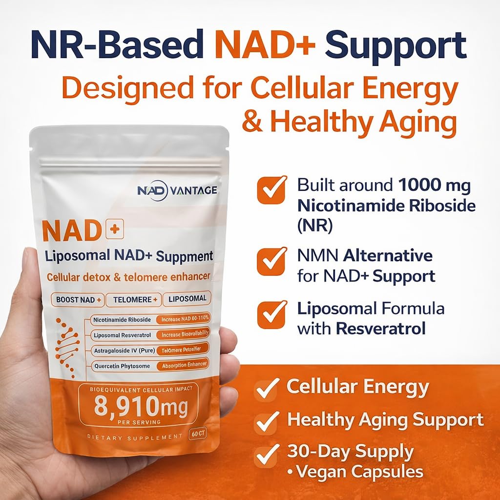 Eternaroot NAD+ 5D Matrix - High Potency NAD Precursor - 1000mg Nicotinamide Riboside (NR) + Liposomal Resveratrol - Clean Vegan Formula - Cellular Energy & Immune Support - Maple Wellness Supplements