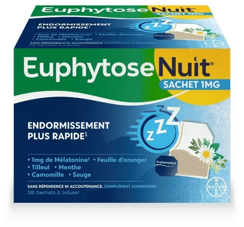 Buy ​Euphytose Nuit Infusion: Sleep Aid with Melatonin & Herbs 20 Sachets - OmniHealthRx Usa supplements