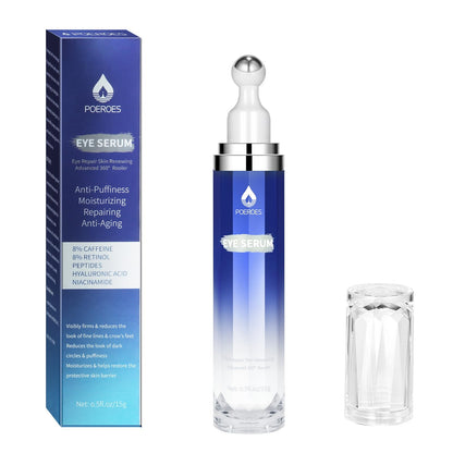 Eye Serum with 8% Caffeine 8% Retinol Hyaluronic Acid Niacinamide peptides for Puffy Bags Fine Lines Dark Circles Wrinkles - Maple Wellness Supplements