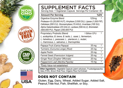 FarmHaven Digestive Enzymes with 18 Probiotics & Herbs | Papaya, Bromelain, Protease & More for Lactose Absorption & Better Digestion | Helps Bloating - Maple Wellness Supplements