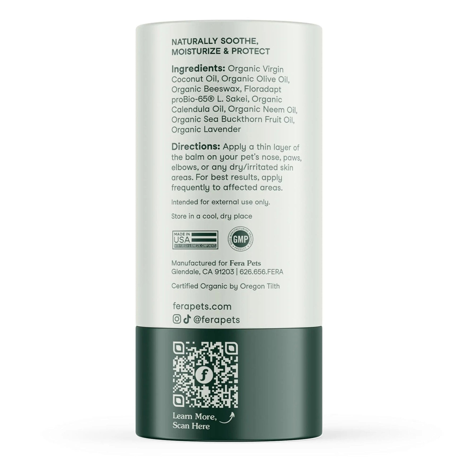 Fera Pets PawBiome® - Cat & Dog Balm for Paws and Nose with Postbiotics - Encourages Skin Recovery - Balances Skin Microbiome - Supports The Skin's Natural Barrier - 2 oz Stick - Maple Wellness Supplements