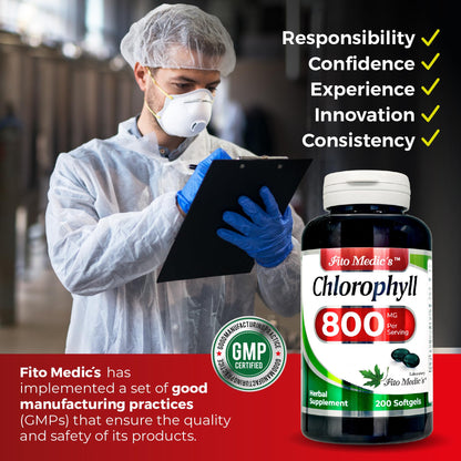 FITO MEDIC'S Lab Chlorophyll Supplement, 200 Softgels, Chlorophyll Capsules - Maple Wellness Supplements