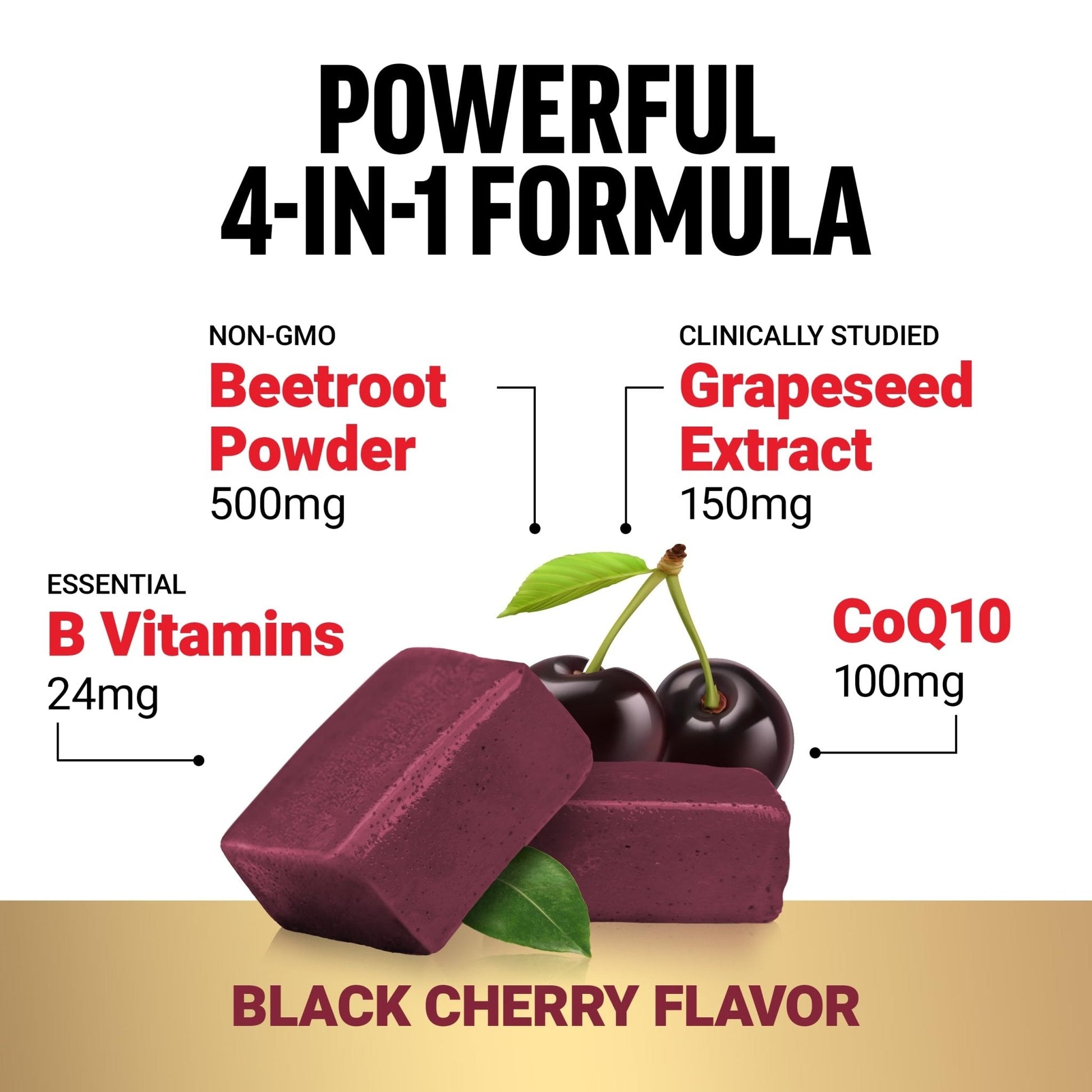 Force Factor Total Beets Ultimate Heart Health Chews for Blood Pressure Support, with Beetroot Powder, CoQ10, B Vitamins & Grapeseed Extract for Blood Flow - Maple Wellness Supplements
