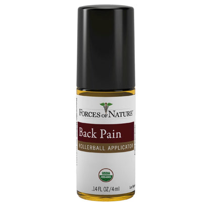 Forces of Nature Natural, Organic Back Pain Relief, w/Arnica & St John's Wort, Fast Acting Anti-Inflammatory Topical Muscle Soother for Lower Back, Sciatica, Neck, Non-GMO, Cruelty-Free, 0.14 Fl Oz - Maple Wellness Supplements