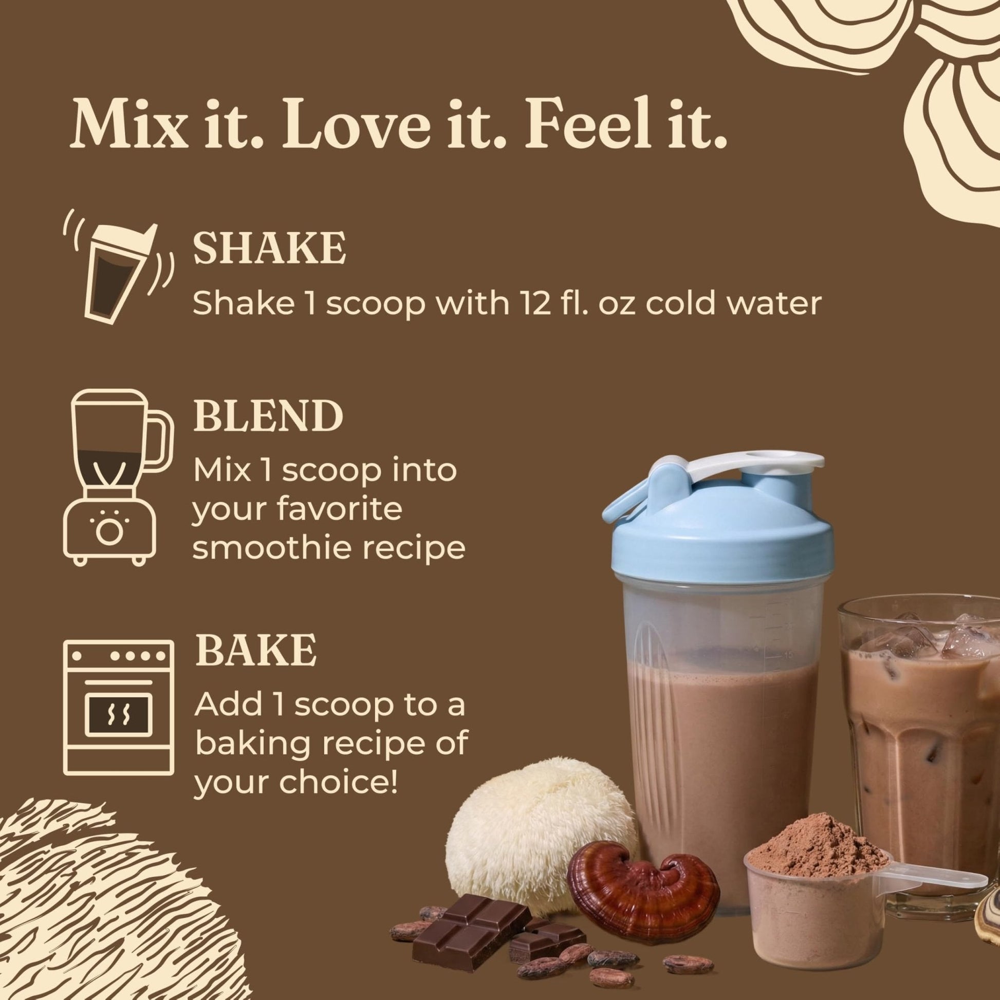 Four Sigmatic Organic Plant-Based Protein Powder | Clean Vegan Protein Elevated with Lion’s Mane, Chaga, Cordyceps and More for Brain Function and Immune Support | Creamy Cacao, 21.16 oz - Maple Wellness Supplements