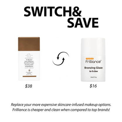 Frilliance Hydrating Go-To Glow, Bronzing Glaze Drops, Cruelty-Free Hypoallergenic for Teens of All Skin Types, 30 ml / 1 fl oz - Maple Wellness Supplements