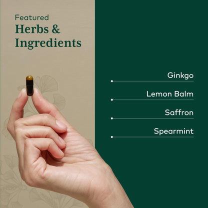 GAIA HERBS PRO Nootropic Focus - Brain Health Support Supplement* - Nootropic Supplement with Saffron, Ginkgo Leaf Extract & Lemon Balm - Vegan, Gluten-Free - 40 Liquid Phyto-Caps (20 Servings) - Maple Wellness Supplements
