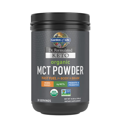 Garden of Life Dr. Formulated Keto Organic MCT Powder - 30 Servings, 6g MCTs from Coconuts plus Prebiotic Fiber & Probiotics - Maple Wellness Supplements