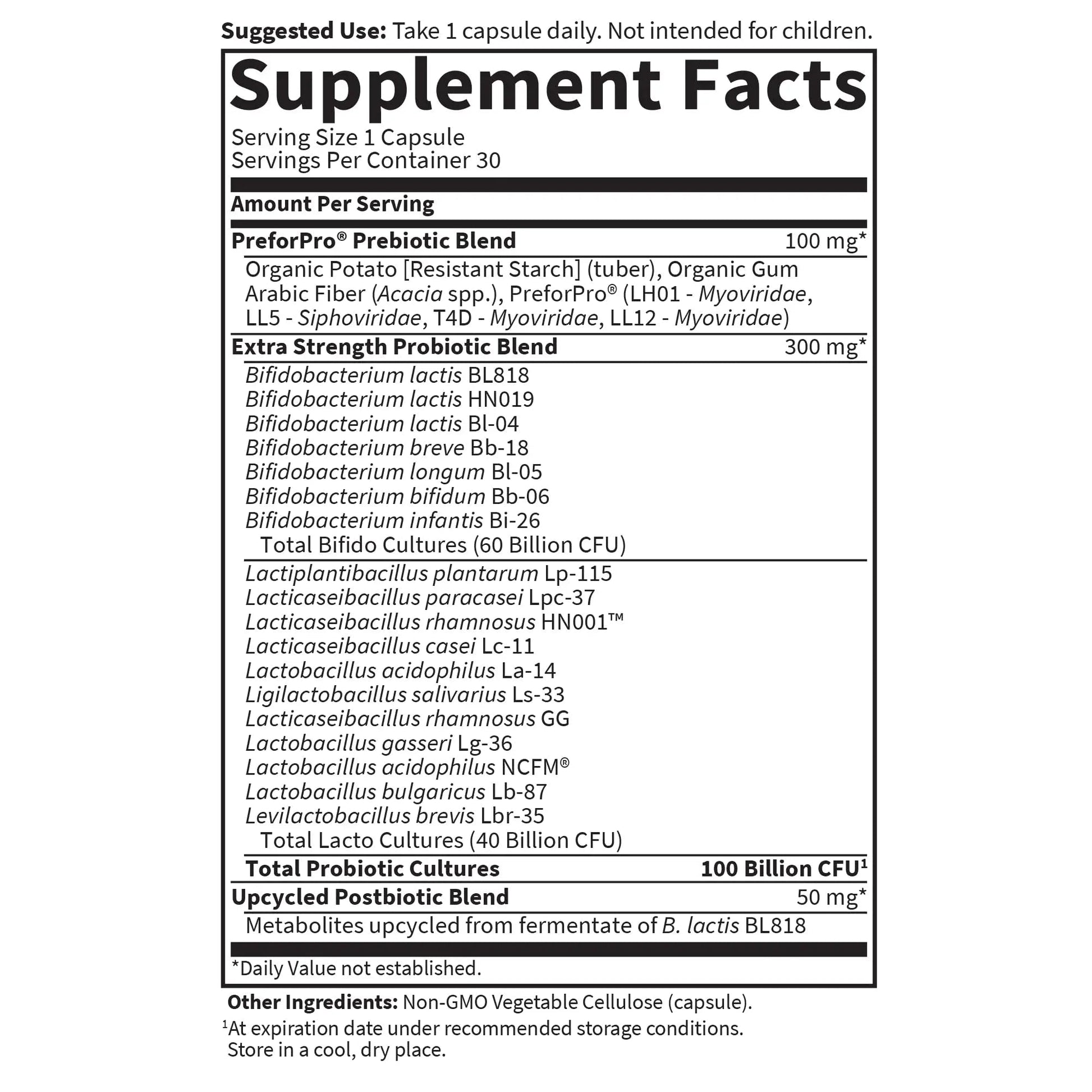 Garden of Life Dr Formulated Probiotics 100 Billion CFU Pre + Pro + Postbiotics - Extra Strength Digestive & Immune Support for Men and Women, Potato, Acacia, Postbiotic Metabolites, 30 Capsules - Maple Wellness Supplements
