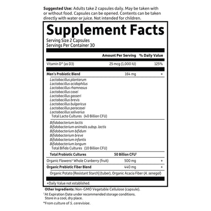 Garden of Life Dr. Formulated Probiotics Prostate+ - Acidophilus and Probiotic Supports Healthy Prostate and Digestive Balance - Shelf Stable - Maple Wellness Supplements