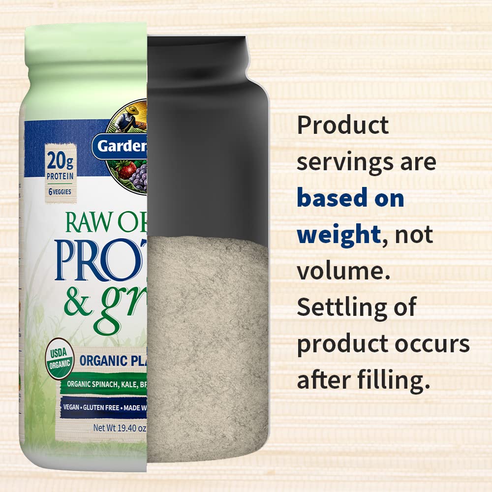 Garden of Life Raw Protein & Greens Vanilla Protein Powder – 20g Plant Based Greens Powder, Probiotics & Enzymes, Post-Workout Recovery, Vegan, Gluten-Free, Non-GMO, 20 Servings - Maple Wellness Supplements