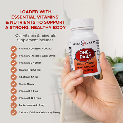 GeriCare One-Daily Multi-Vitamin & One-Daily Multi-Vitamin + Minerals Bundle – Complete Daily Nutritional Support with Essential Minerals for Energy - Maple Wellness Supplements