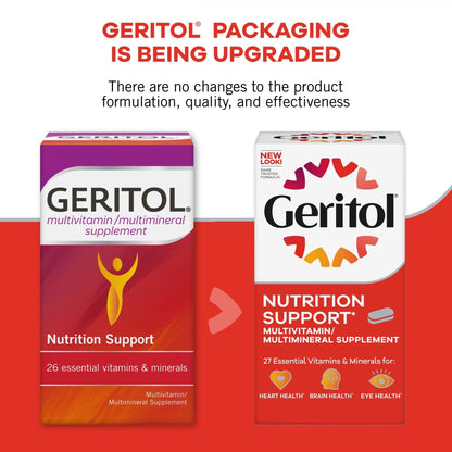Geritol, Multivitamin Supplement, Contains B-Vitamins, Antioxidants, Vitamins C, E & D and Iron, 26 Essential Vitamins and Minerals, Gluten-Free - Maple Wellness Supplements