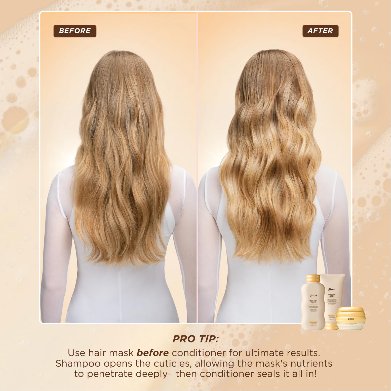 Gisou Honey Gloss Hair Therapy Trio - Mini Shampoo, Hair Mask and Conditioner for smoother, stronger and glossier hair - Maple Wellness Supplements