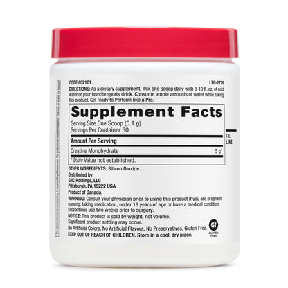 GNC Pro Performance Creatine Monohydrate Powder for Women & Men, 5g Creatine Per Serving, Muscle Building, Energy Production, Endurance, Performance, 50 Servings - Maple Wellness Supplements