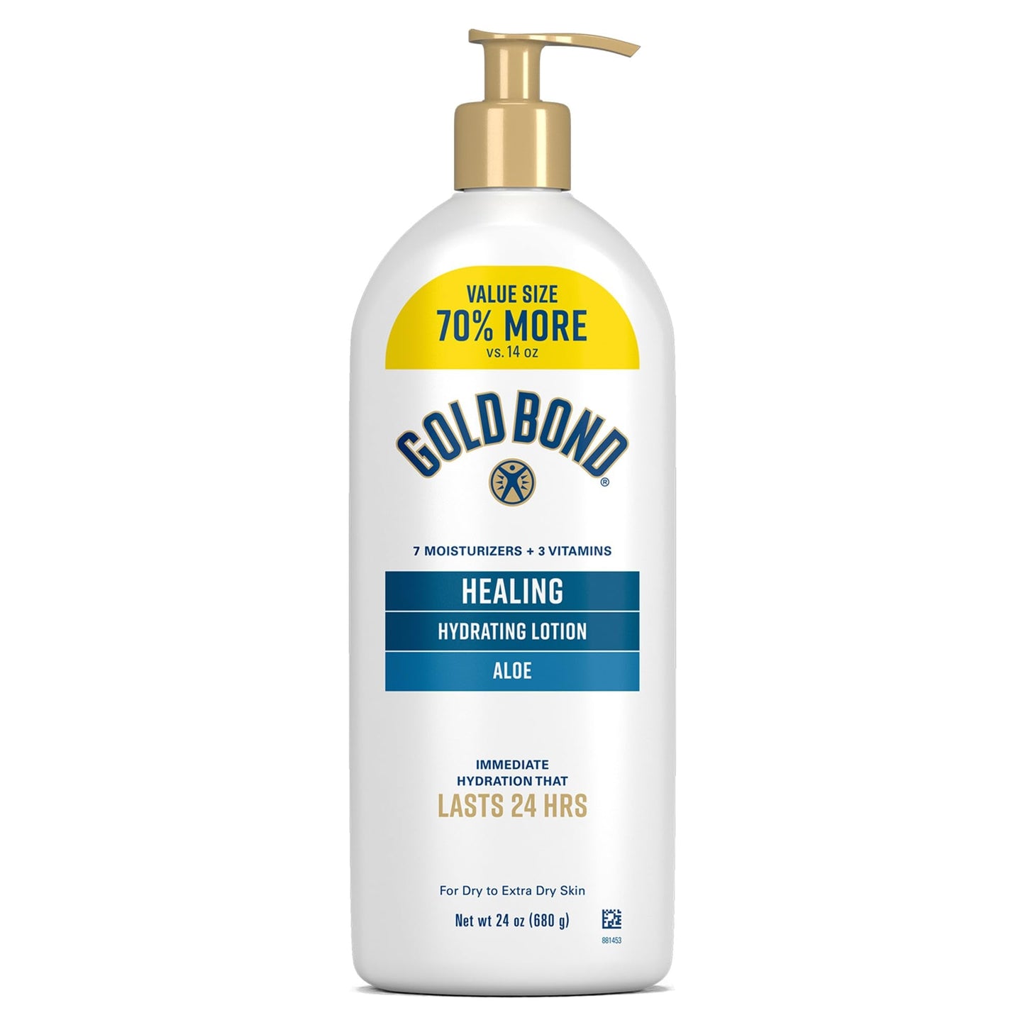 Gold Bond Healing Hydrating Lotion With Aloe Moisturizes, Heals & Smooths Dry Skin, Delivers Immediate 24-Hour Hydration, Value Size, 24 oz. - Maple Wellness Supplements