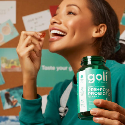 Goli Pre Pro Postbiotic Gummies - Worlds First 3-in-1 Formula with DE111 Probiotics, XOS Prebiotics, MCC1849 Postbiotics - Vegan, Non-GMO, Gluten-Free - Maple Wellness Supplements