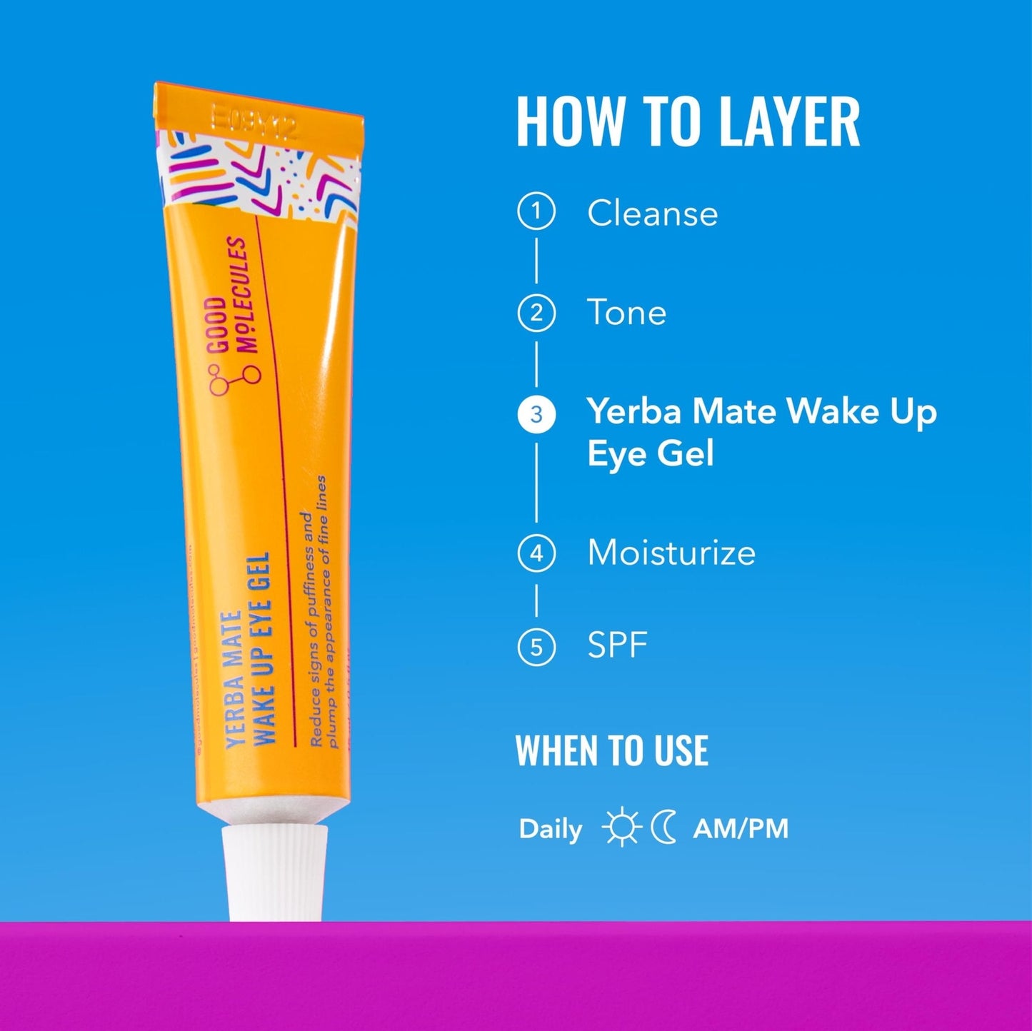 Good Molecules Yerba Mate Wake Up Eye Gel - Hydrating Under Eye Gel Cream with Hyaluronic Acid and Caffeine - Maple Wellness Supplements