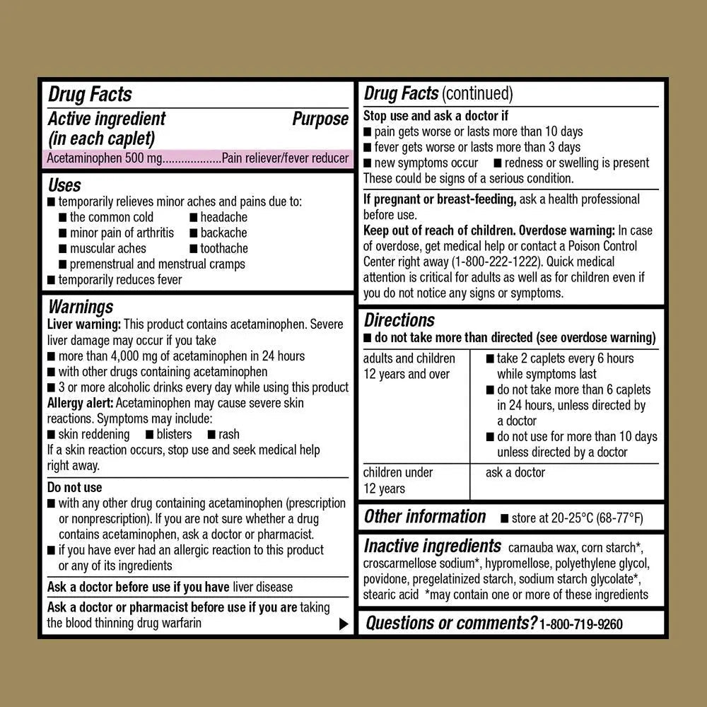 GoodSense Extra Strength 500mg Acetaminophen Caplets 50 Count & Nexcare Flexible Clear 1 Inch x 10 Yard Waterproof Transparent Tape 1 Roll - Maple Wellness Supplements