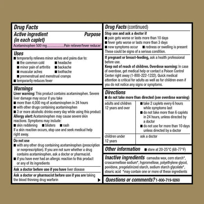 GoodSense Extra Strength 500mg Acetaminophen Caplets 50 Count & Nexcare Flexible Clear 1 Inch x 10 Yard Waterproof Transparent Tape 1 Roll - Maple Wellness Supplements