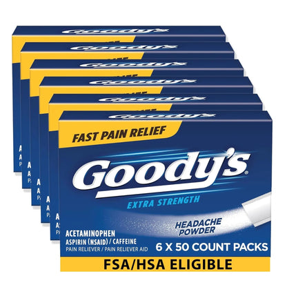 Goody's Extra Strength Headache Powders 50 ea (Pack of 6) - Maple Wellness Supplements