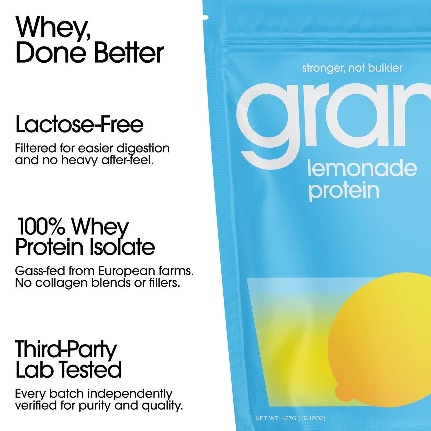GRAMMS Clear Protein Powder 20G Protein for Women & Men | Lactose Free, Grass-Fed Whey Isolate, Gluten Free, Zero Sugar, Gut Friendly, Non-Bloating - Maple Wellness Supplements
