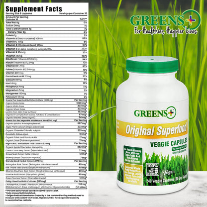 Greens+ Organic Reds Superfood Powder Organic Super Veggie Capsules - Maple Wellness Supplements