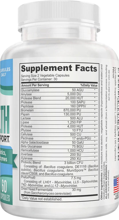 Gut Health Support Supplement (25-in-1) with Prebiotics, Probiotics, Postbiotics & Digestive Enzymes | Gut Supplements | 60 Capsules - Maple Wellness Supplements