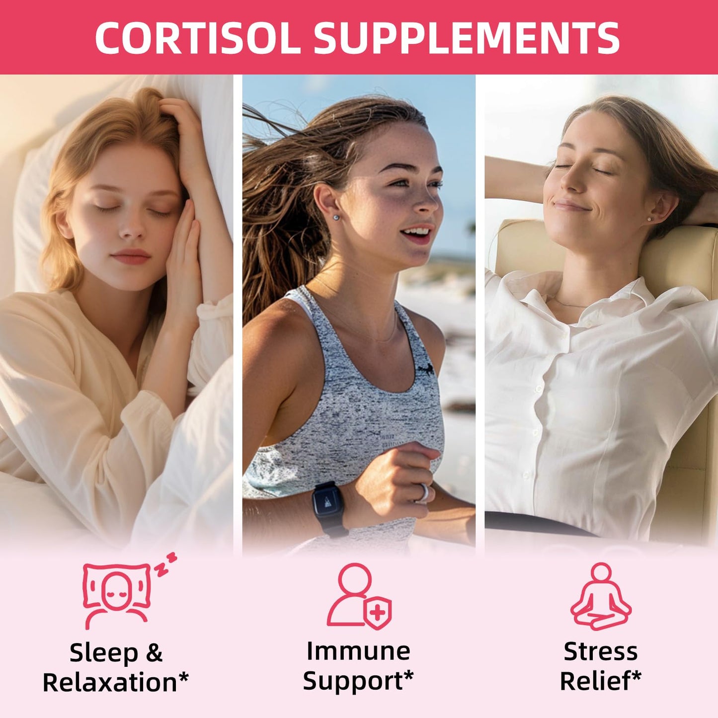 GZ HAOYUAN Cortisol Supplement Liquid Drops for Women and Men with Magnesium, Ashwagandha, L-theanine, Phosphatidylserine for Lower Cortisol, Calm, Mood, Sleep Support - 2 FL.OZ, Strawberry - Maple Wellness Supplements