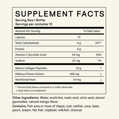 Happy Aging Marine Collagen Peptides Glow Shot 10,000mg - Liquid Collagen for Women with Liposomal Delivery - Promotes Skin Hydration, Elasticity & Radiance - Supports Hair & Nails, 10 Shots - Maple Wellness Supplements