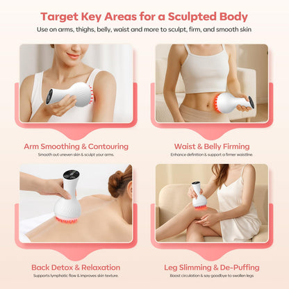 HarrFlow Lymphatic Drainage Massager & Anti Cellulite Massage Tool, Lymphatic Massager,Helps Reduce Stretch Marks & Cellulite，for Belly, Arms & Legs,Body Sculpting Machine with Heat & Vibration - Maple Wellness Supplements