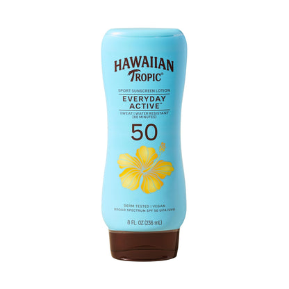 Hawaiian Tropic Everyday Active Sunscreen Lotion, SPF 50 Sunblock, 8 Fl Oz - Maple Wellness Supplements