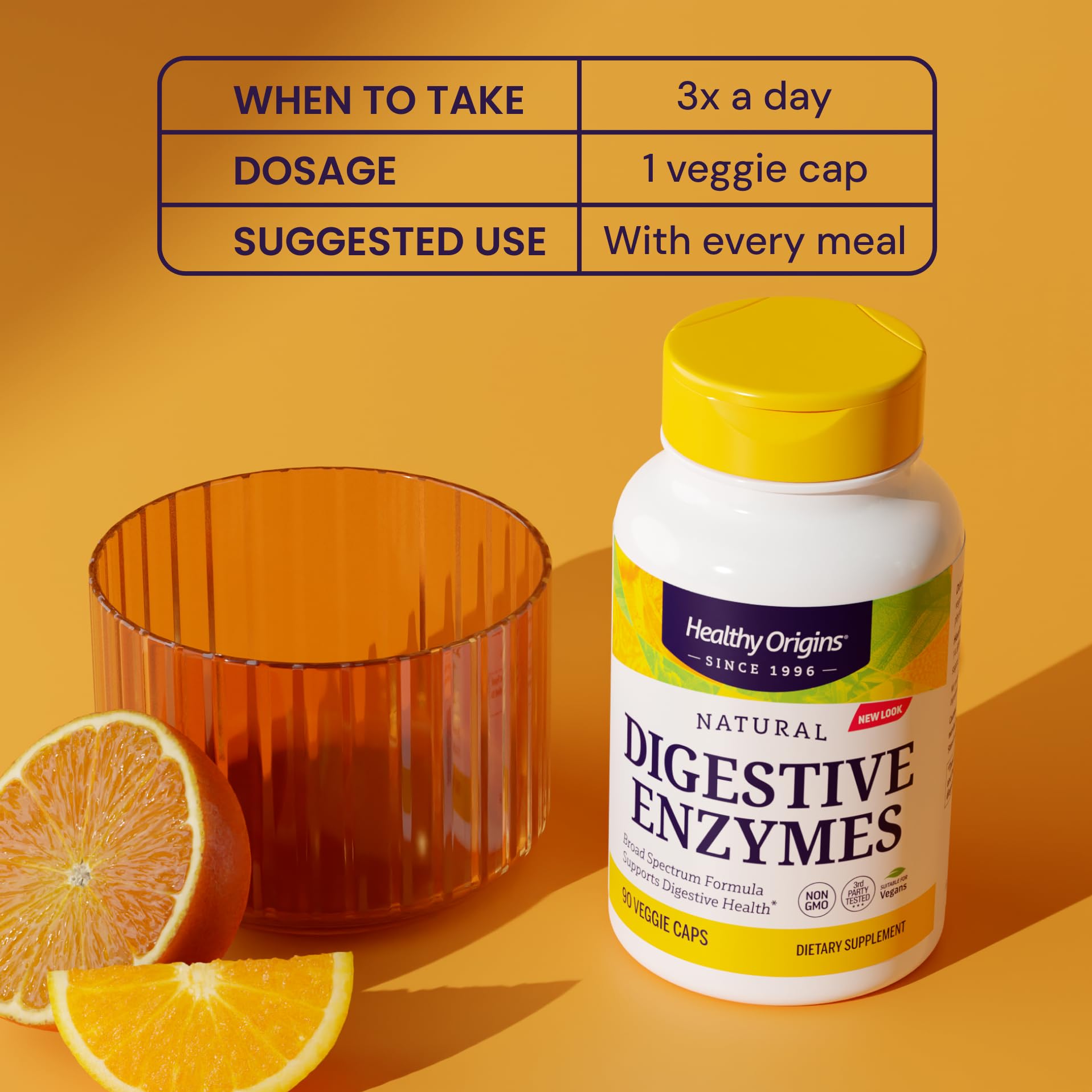 Healthy Origins Digestive Enzymes, 90 Veggie Capsules - Broad Spectrum, Multi-Enzyme Blend with Protease, Amylase & Lipase - Supports GI Comfort, - Maple Wellness Supplements