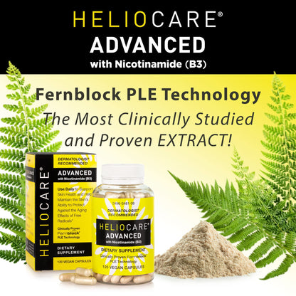 Heliocare Advanced Niacin B3 Supplement: Fernblock PLE Extract 240mg Per Serving - Supports Skin Cell Health W/Antioxidant - Maple Wellness Supplements